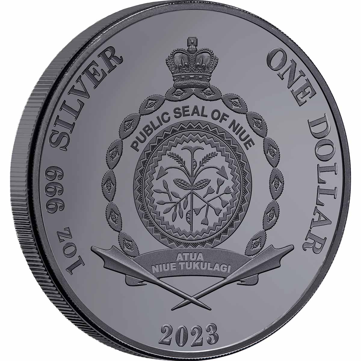 Chess King 2023 $1 1oz Silver Black Proof Coin