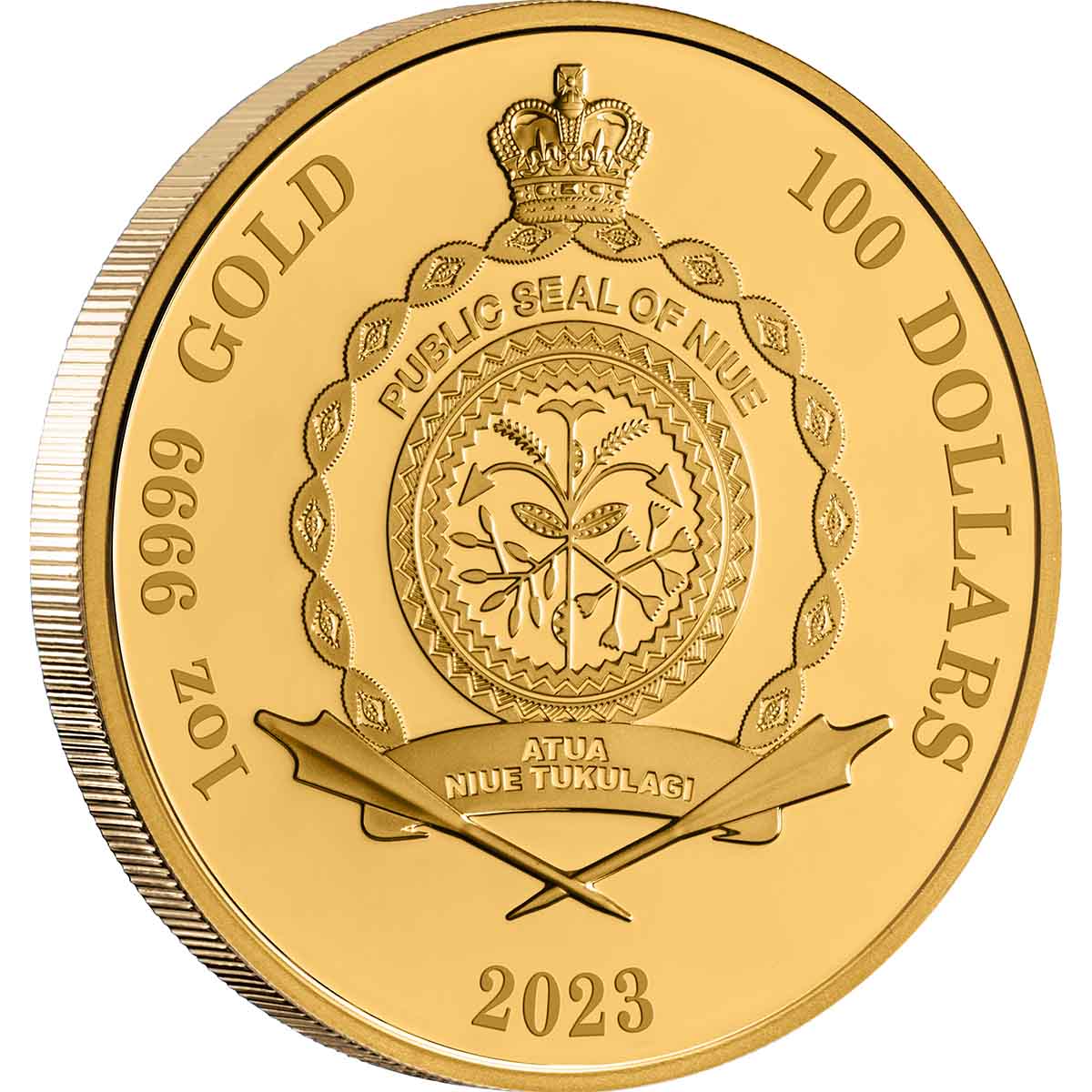 Chess King 2023 $100 Platinum-plated 1oz Gold Proof Coin