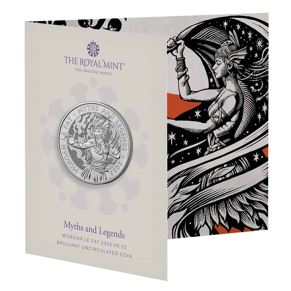 Myths and Legends Morgan Le Fay 2023 UK £5 Brilliant Uncirculated Coin