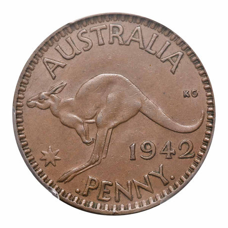 1942I Penny Without I Variety PCGS AU58