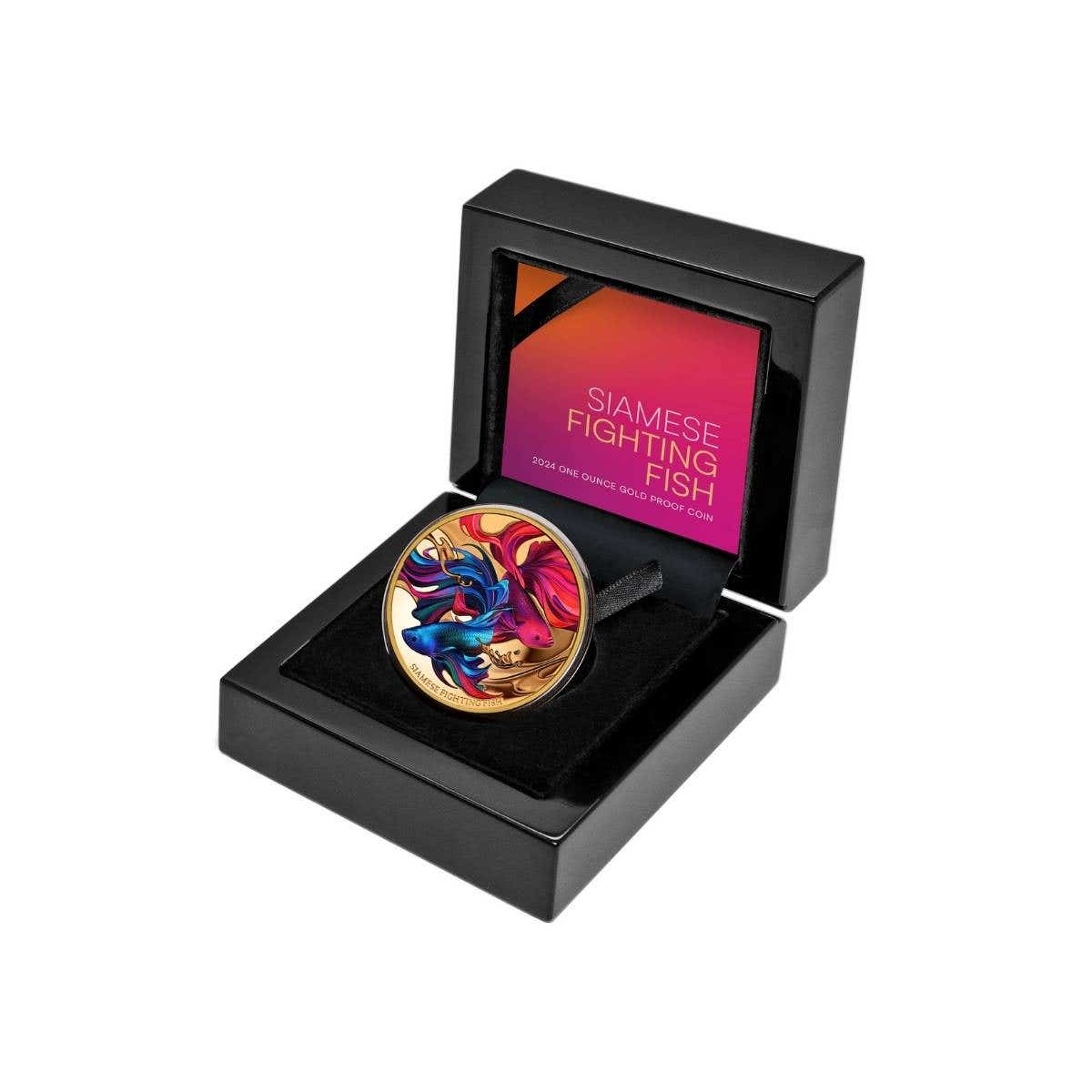 Siamese Fighting Fish 2024 $100 1oz Gold Proof Coin