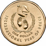 Australia International Year of Peace 1986 $1 Aluminium-Bronze Uncirculated 20-Coin RAM Mint Roll