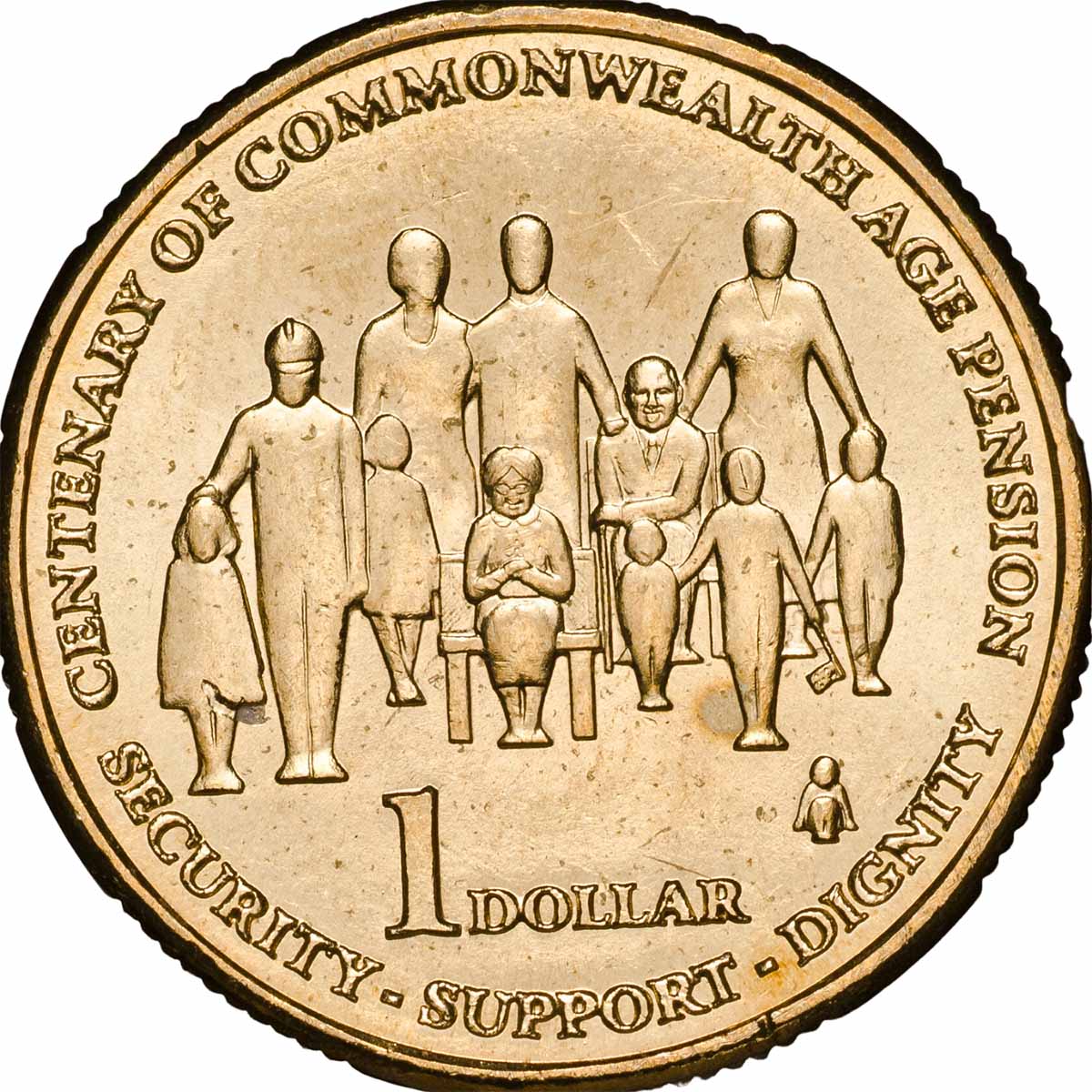 Australia Pension Centenary 2009 $1 Aluminium-Bronze Uncirculated 20-Coin RAM Mint Roll