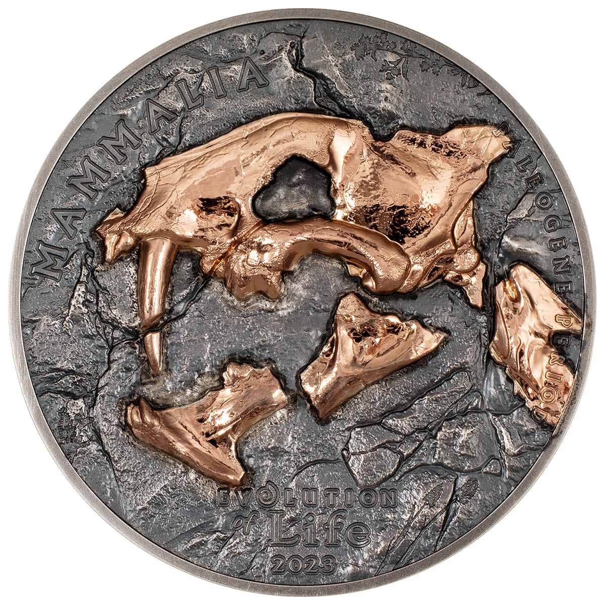 Evolution of Life 2023 500T Nimravidae Gold-plated 1oz Silver Coin