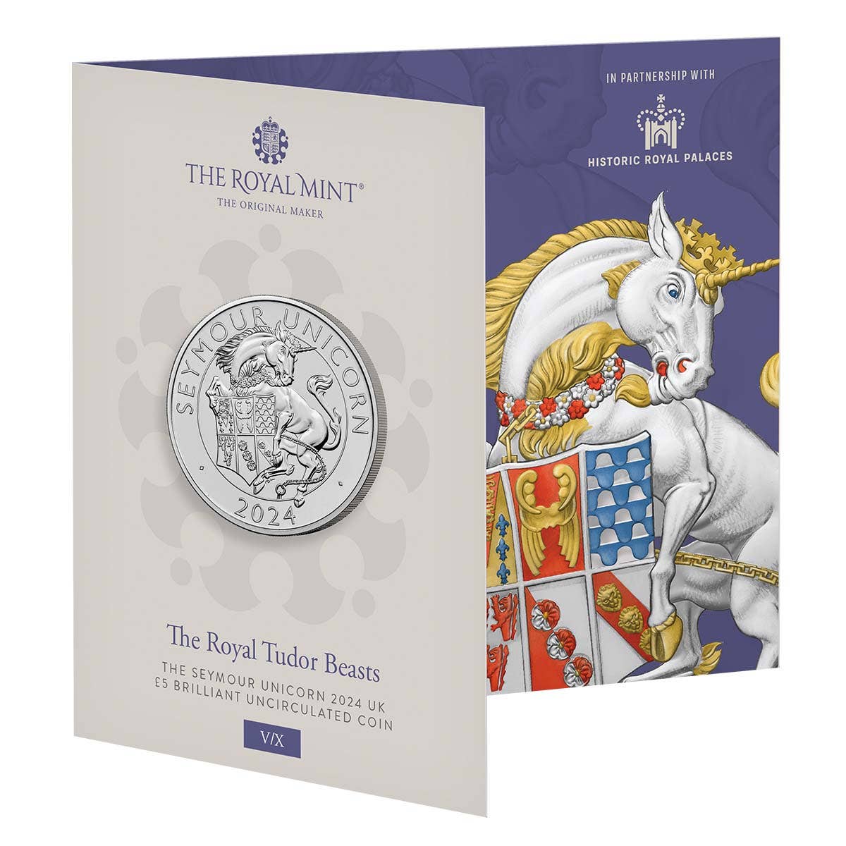 Royal Tudor Beasts The Seymour Unicorn 2024 £5 Brilliant Uncirculated Coin