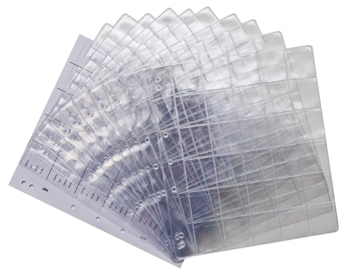 Plastic Coin Pages 56 Pocket  - 10 Pack