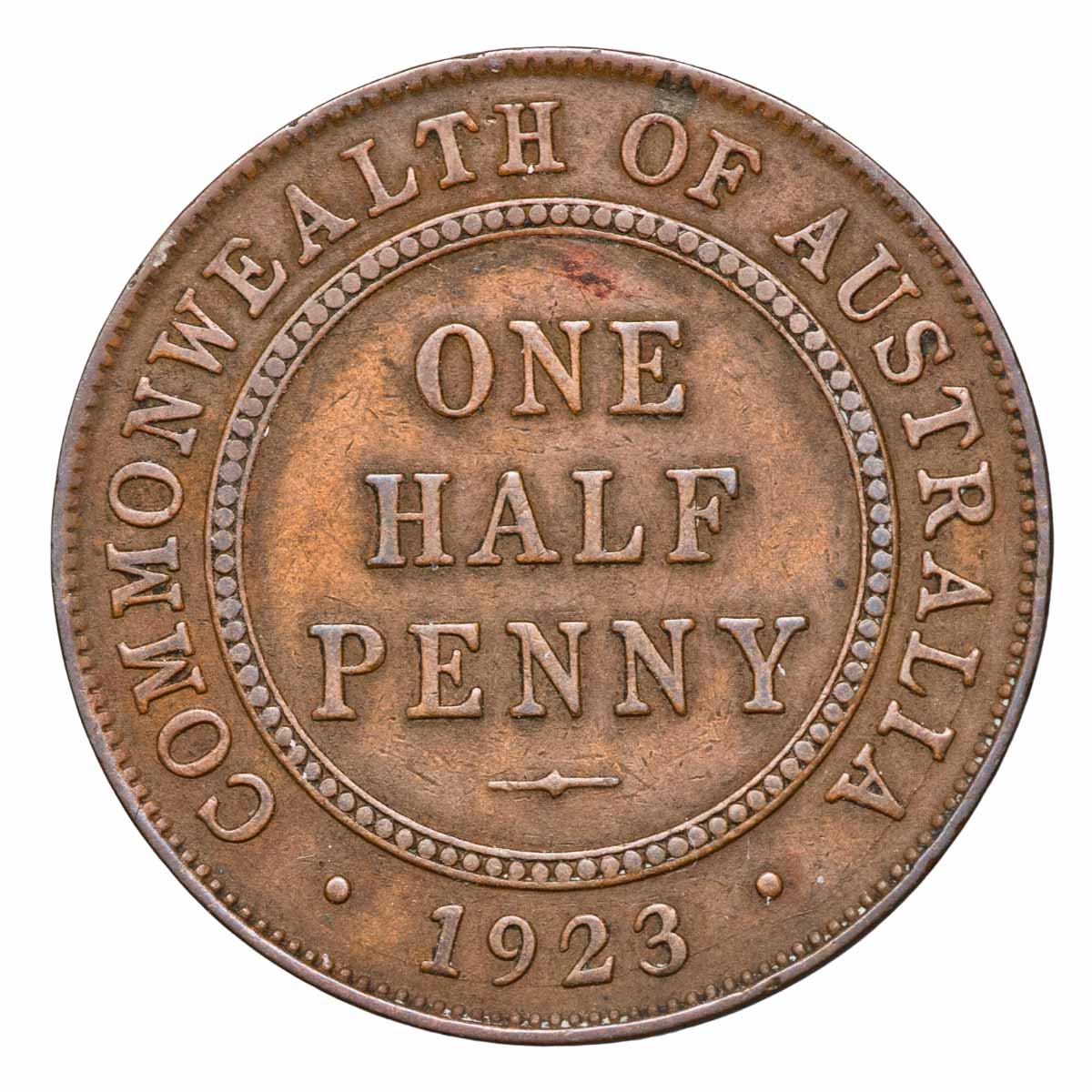 1923 Halfpenny about Fine