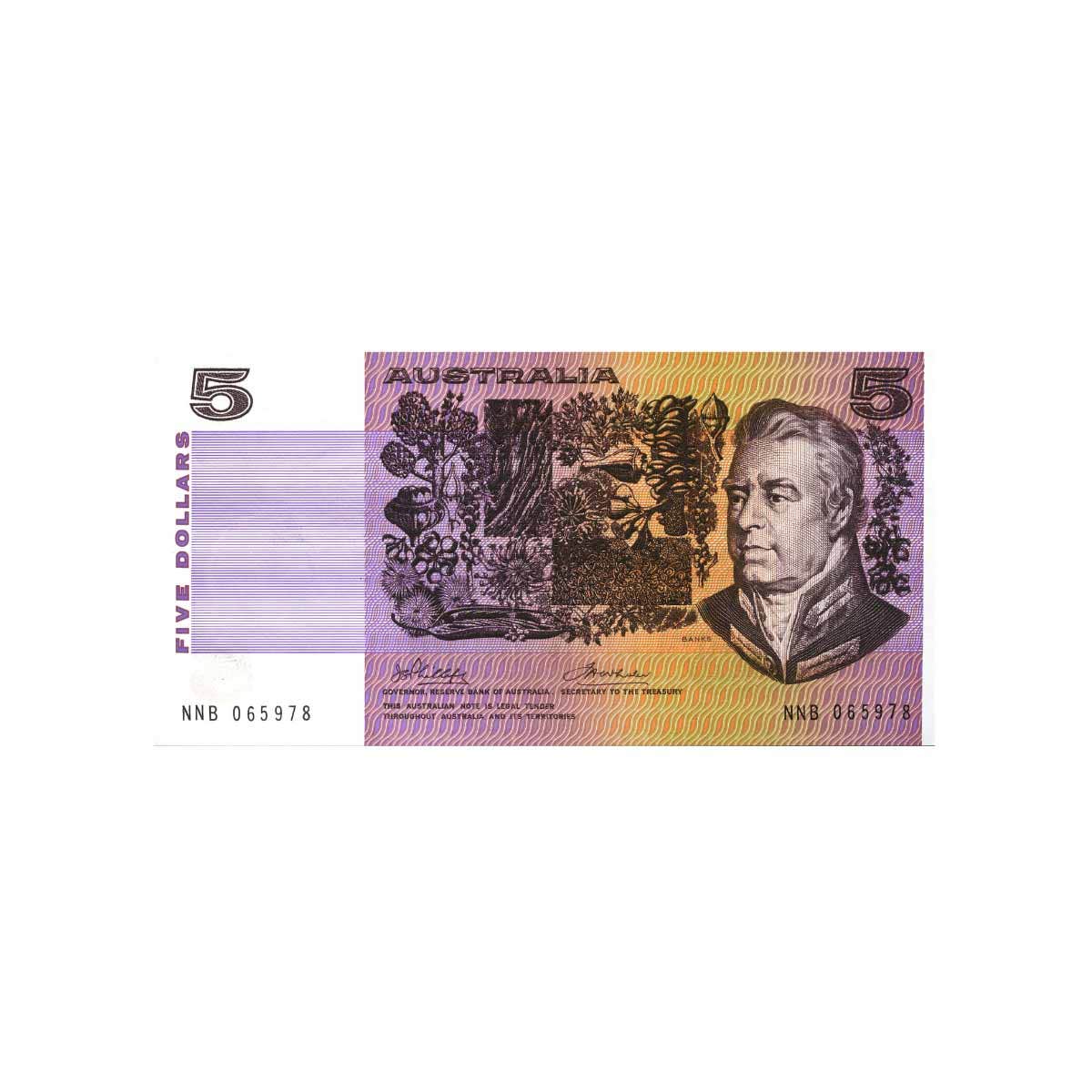 1974 $5 R205 Phillips/Wheeler Australia Banknote Uncirculated
