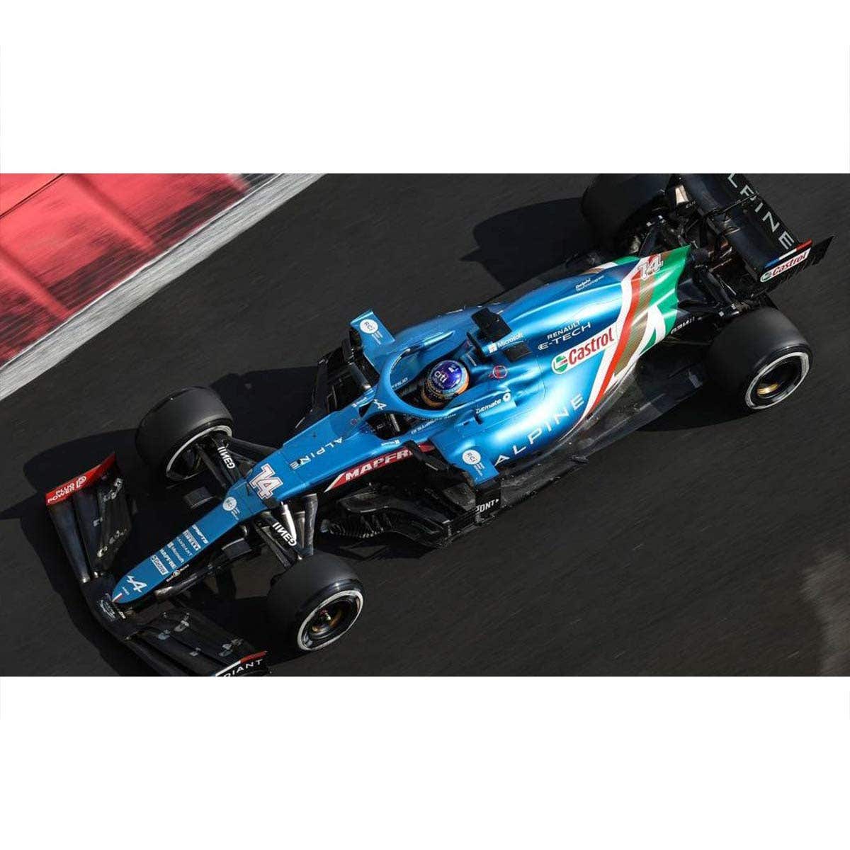 Alpine A521 No.14 Alpine F1 Team - 8th Abu Dhabi GP 2021  - Fernando Alonso - 1:43 Scale Resin Model Car
