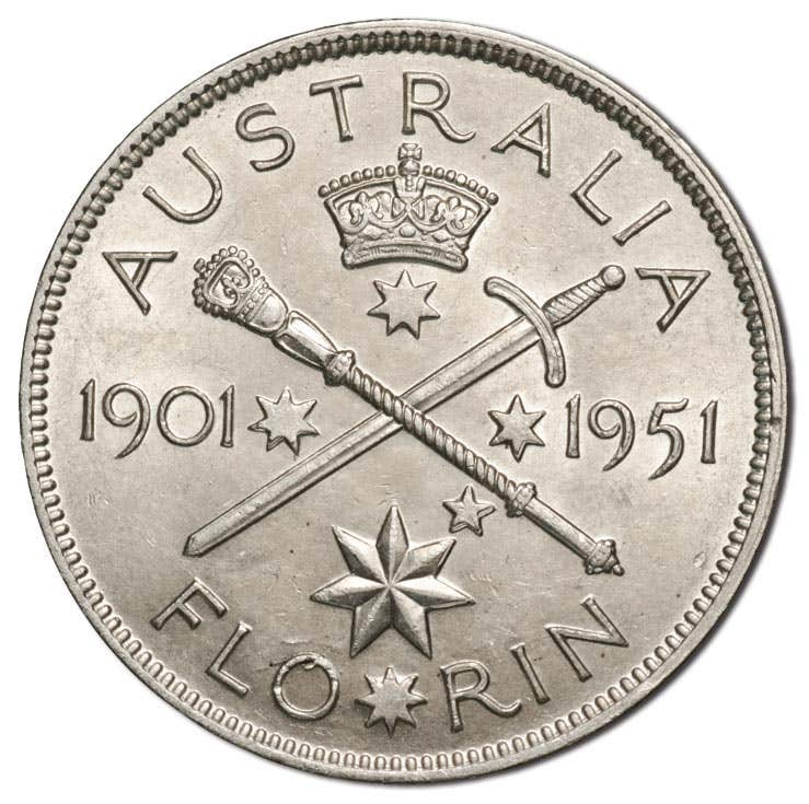 1951 Federation Florin Extremely Fine