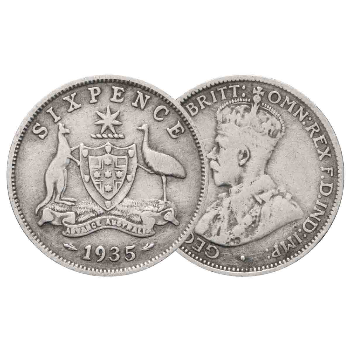 Australia George V 1911-36 Very Good-Fine 6-Coin Set