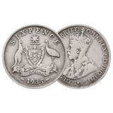 Australia George V 1911-36 Very Good-Fine 6-Coin Set