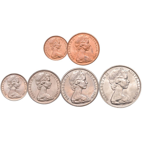 Australia 1966 1c-50c 6-Coin Set about Uncirculated