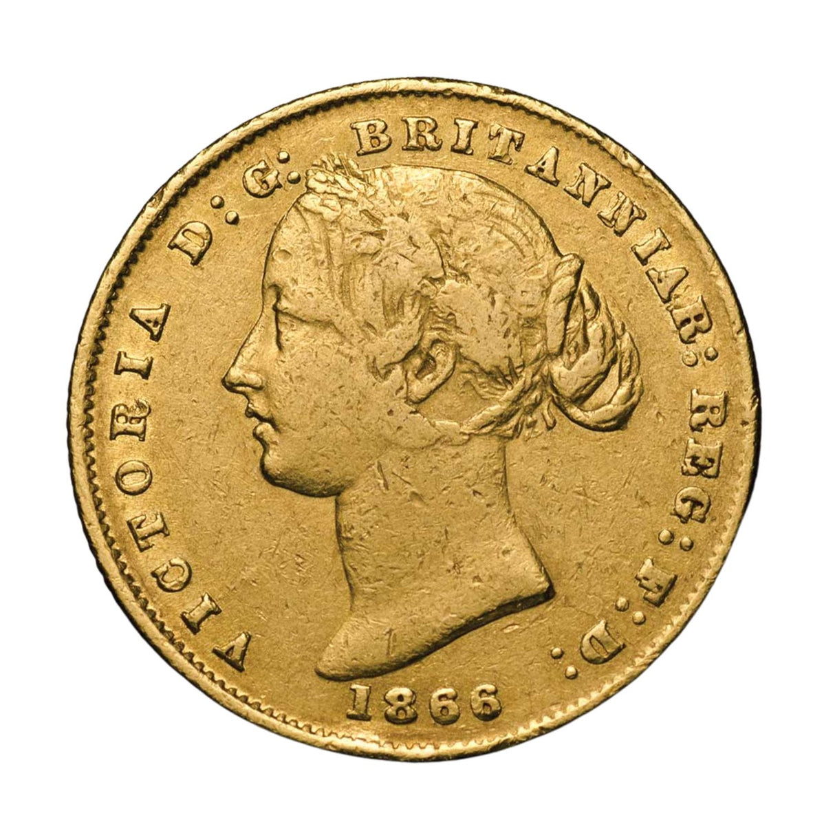 Queen Victoria 1866 Sydney Mint Sovereign Type II Fine-Very Fine