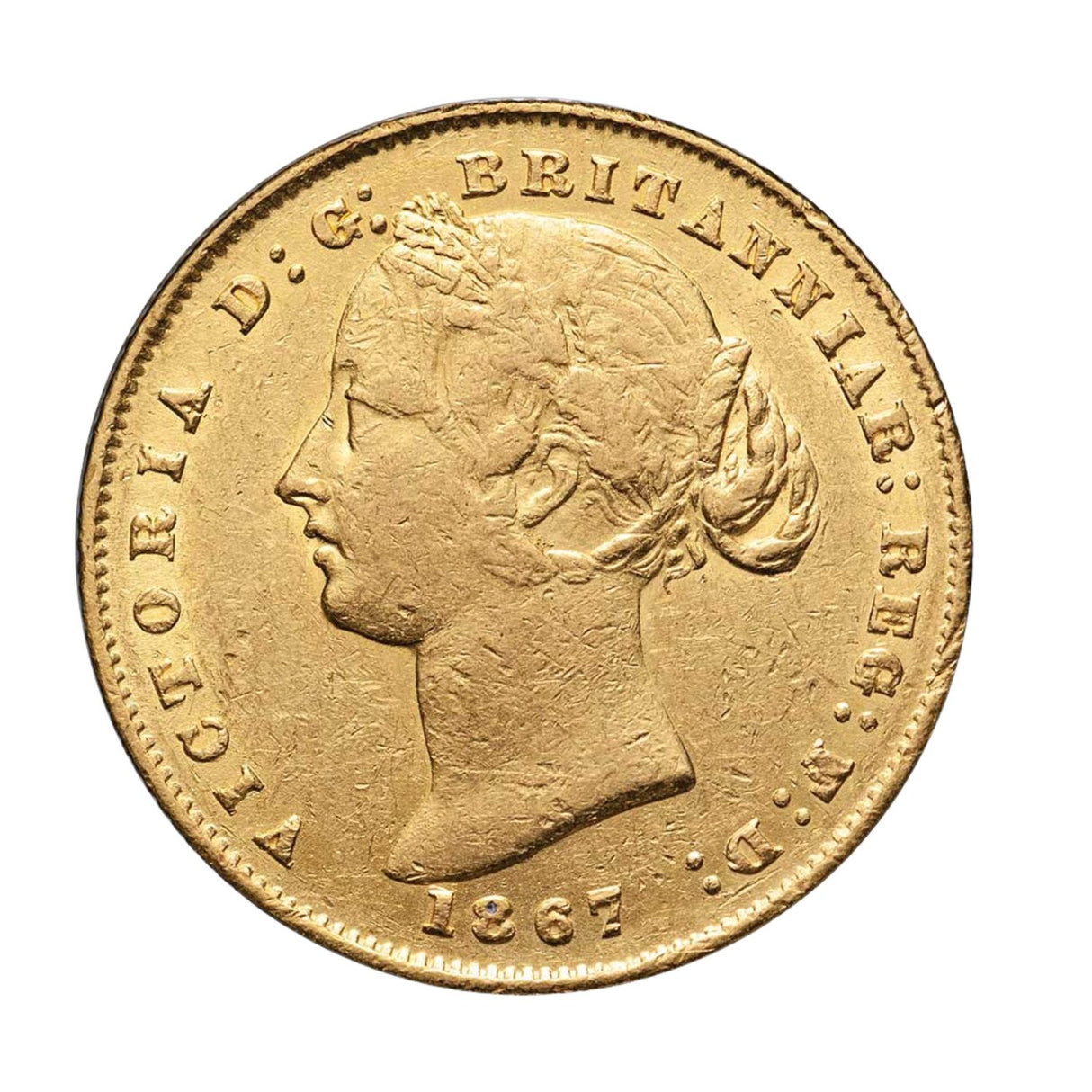Queen Victoria 1867 Sydney Mint Sovereign Type II Fine-Very Fine