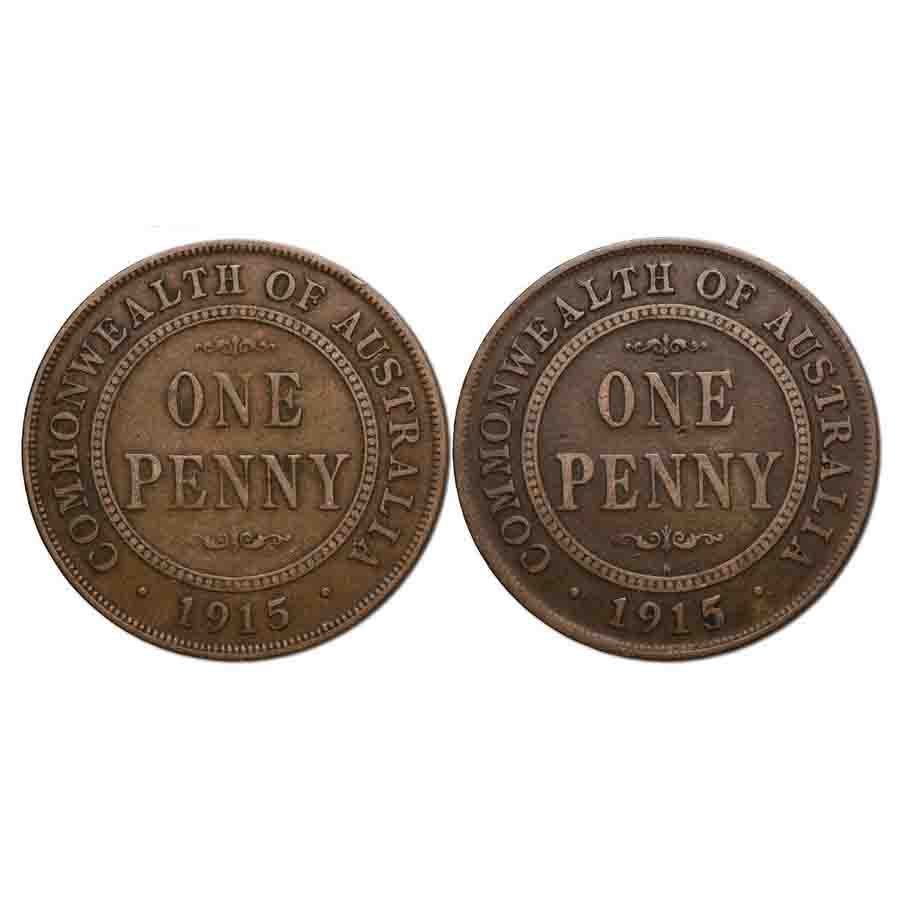 1915 & 1915H 1d PAIR AVE CIRC