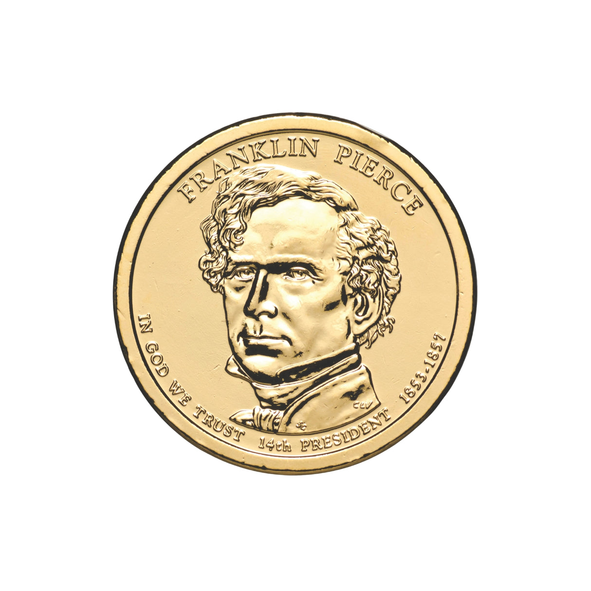 US Presidents 2010 $1 Franklin Pierce Gold-plated Coin