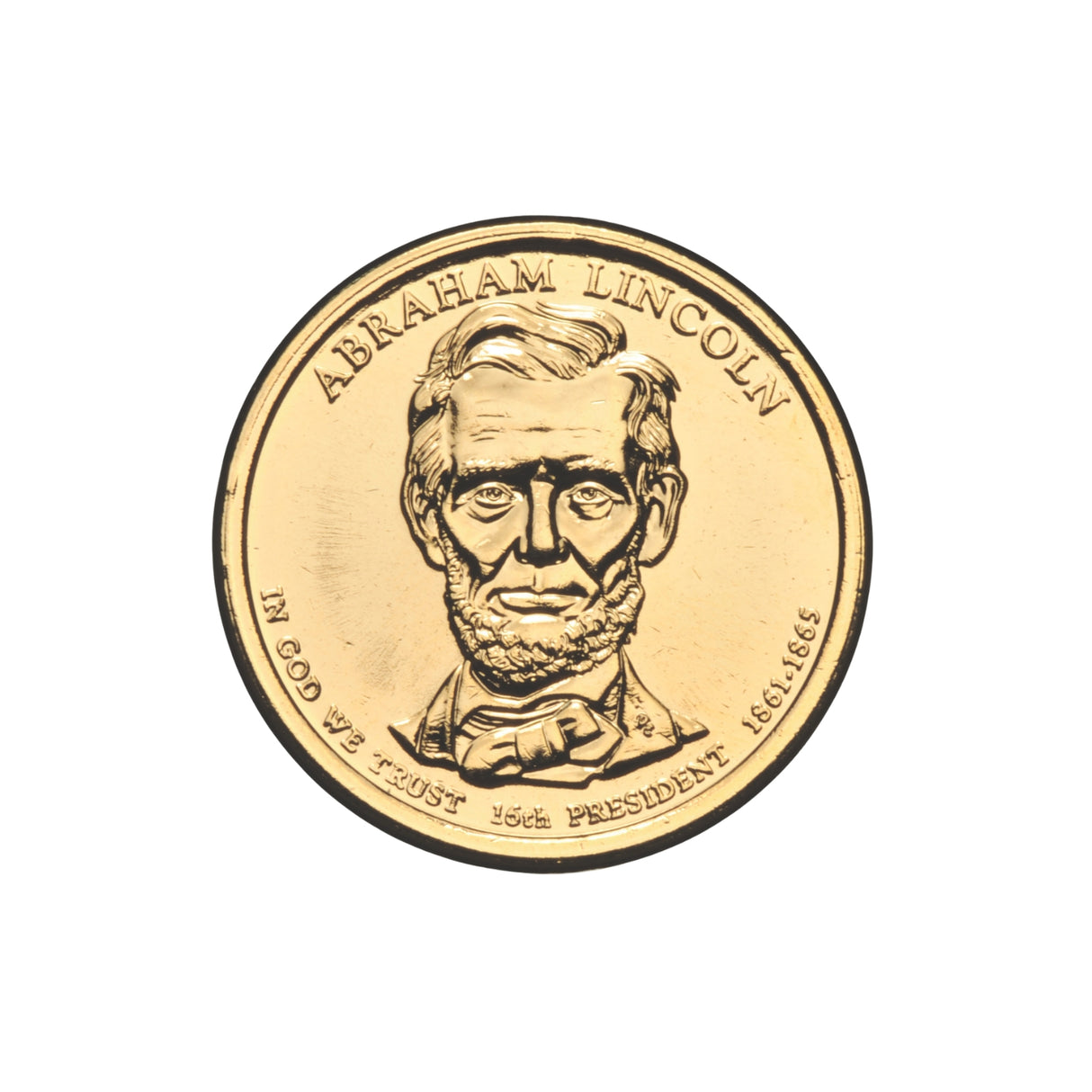 US Presidents 2010 $1 Abraham Lincoln Gold-plated Coin