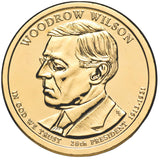 US Presidents 2013 $1 Woodrow Wilson Gold-plated Coin