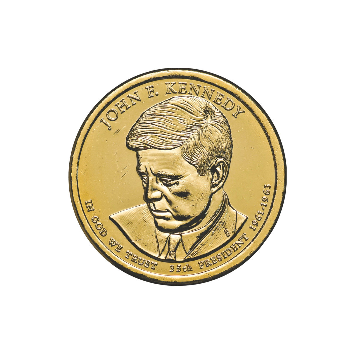 US Presidents 2015 $1 John F. Kennedy Gold-plated Coin