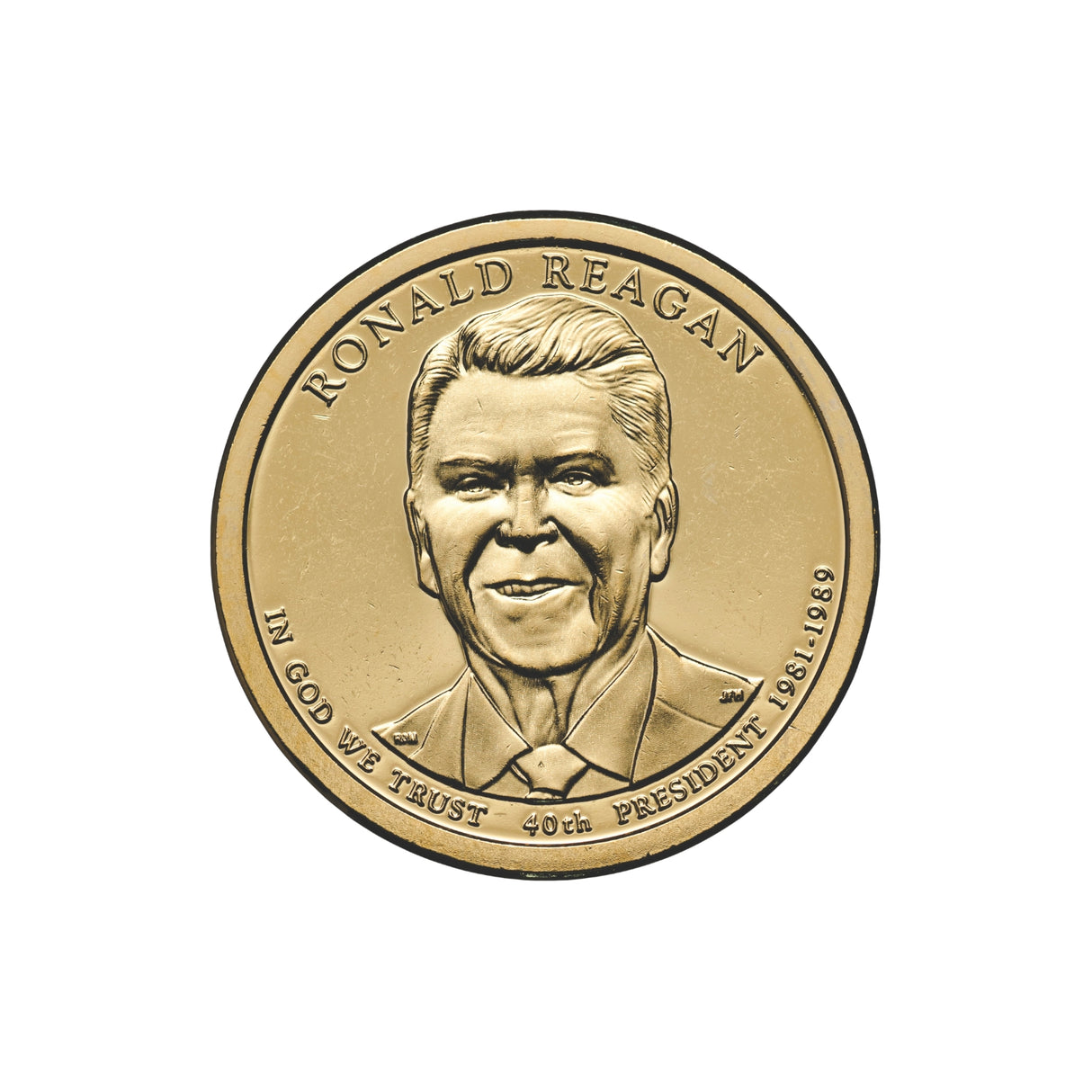 US Presidents 2016 $1 Ronald Reagan Gold-plated Coin