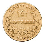 1856 Sydney Mint Gold Half Sovereign Type I Good