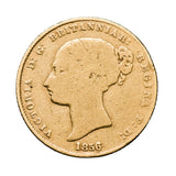Queen Victoria 1856 Sydney Mint Gold Half Sovereign Type I Good