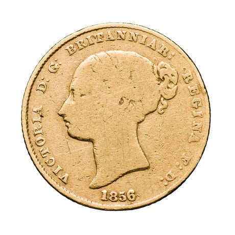 Queen Victoria 1856 Sydney Mint Gold Half Sovereign Type I Good