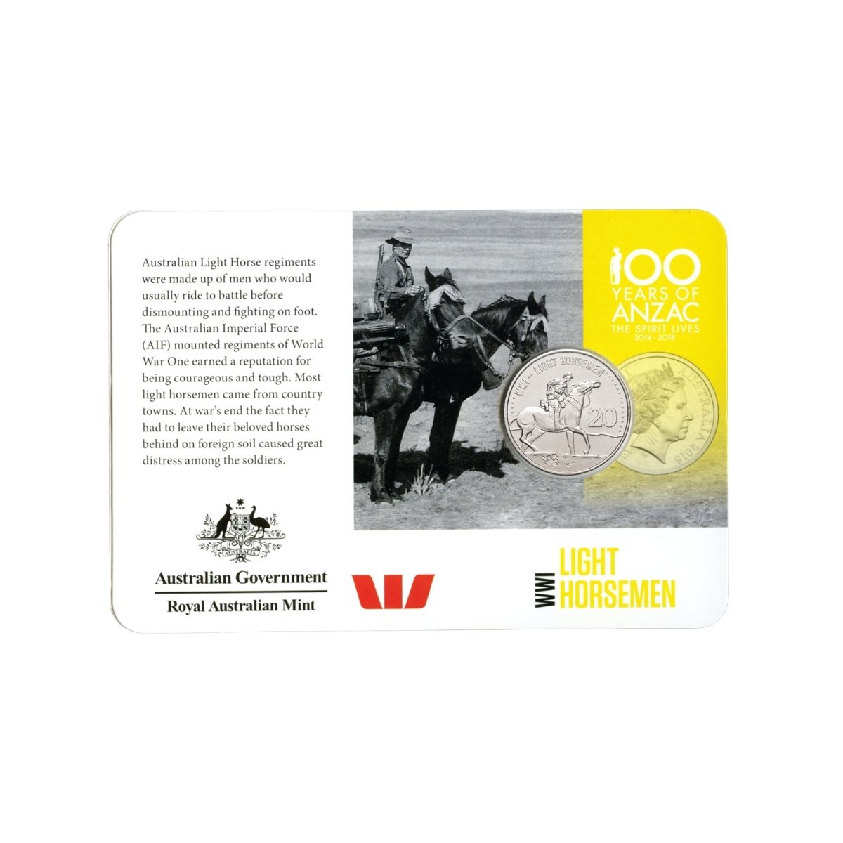 Australia 2015 20c Light Horseman Cupro-Nickel Uncirculated Coin