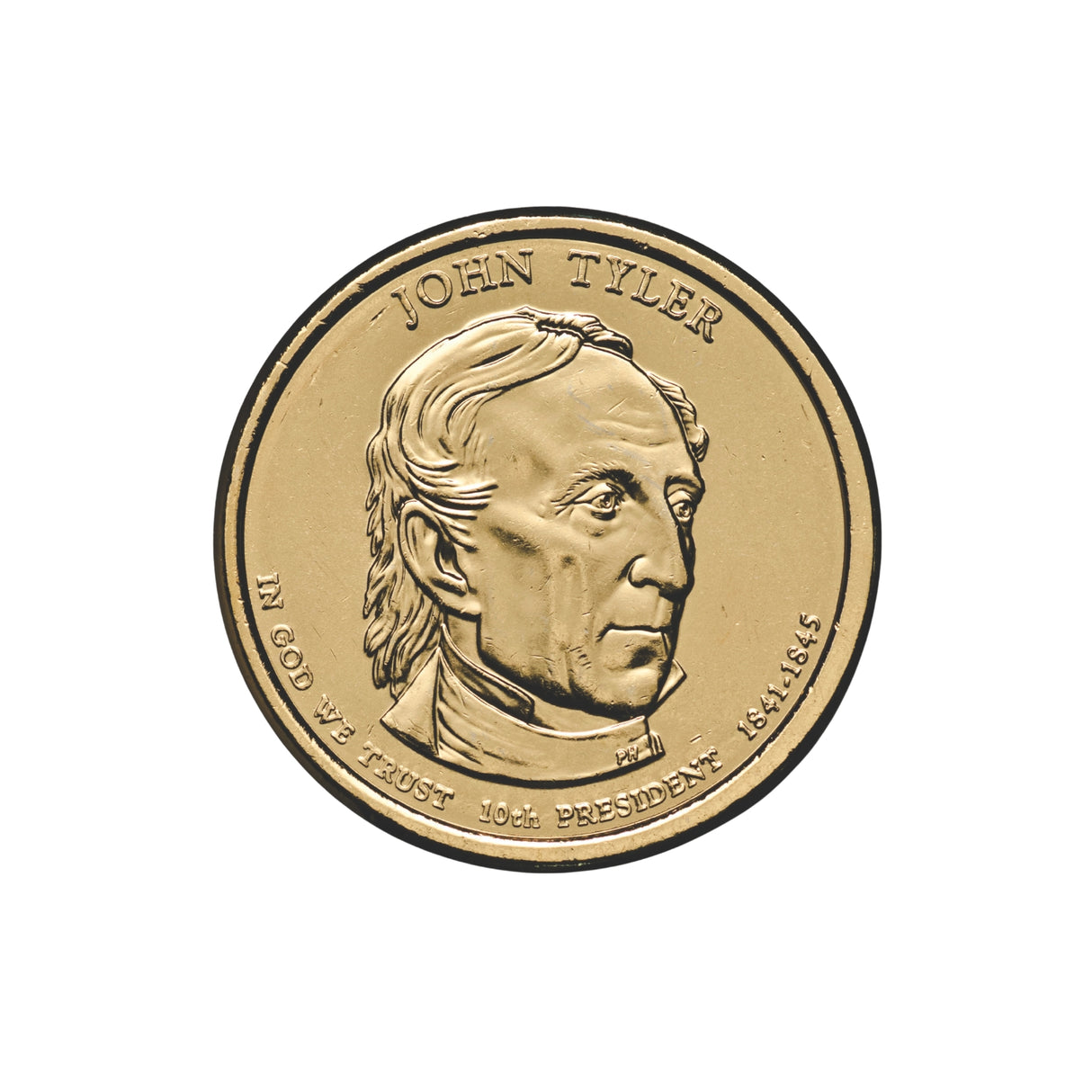 US Presidents 2009 $1 John Tyler Gold-plated Coin