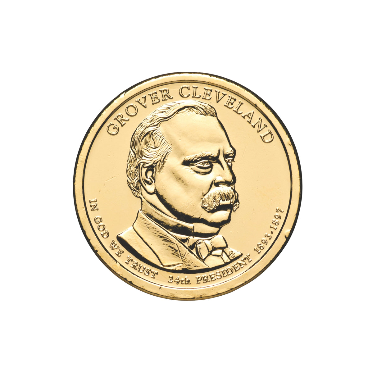 US Presidents 2012 $1 Grover Cleveland (1893-1897) Gold-plated Coin