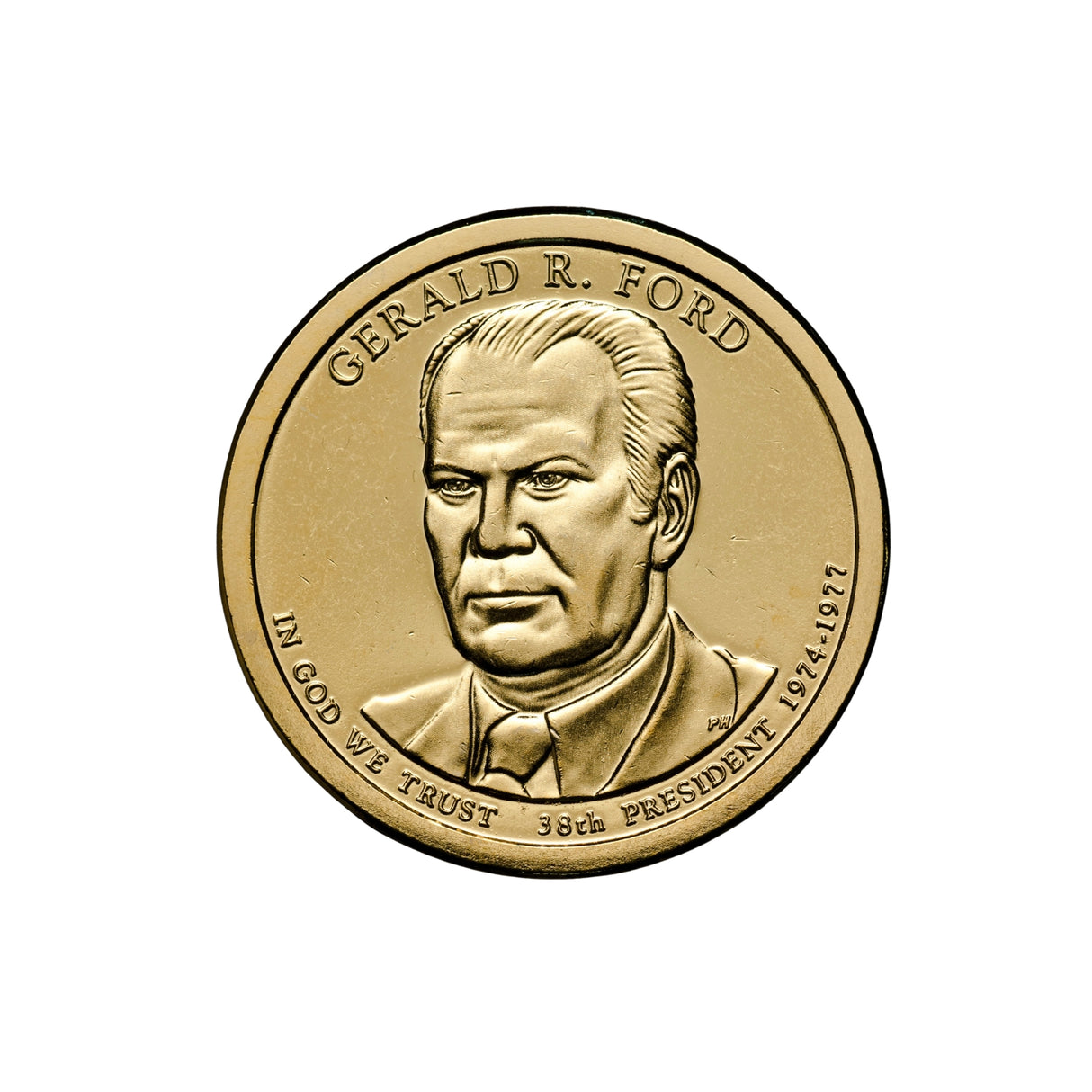 US Presidents 2015 $1 Gerald R. Ford Gold-plated Coin