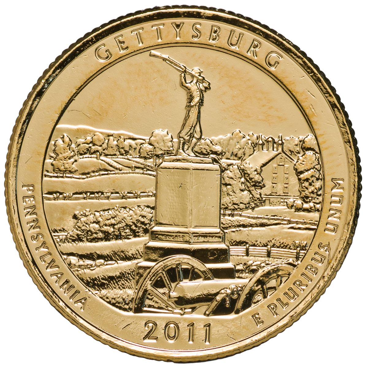 US National Parks 2011 Gettysburg Gold-plated Coin