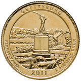 US National Parks 2011 Gettysburg Gold-plated Coin