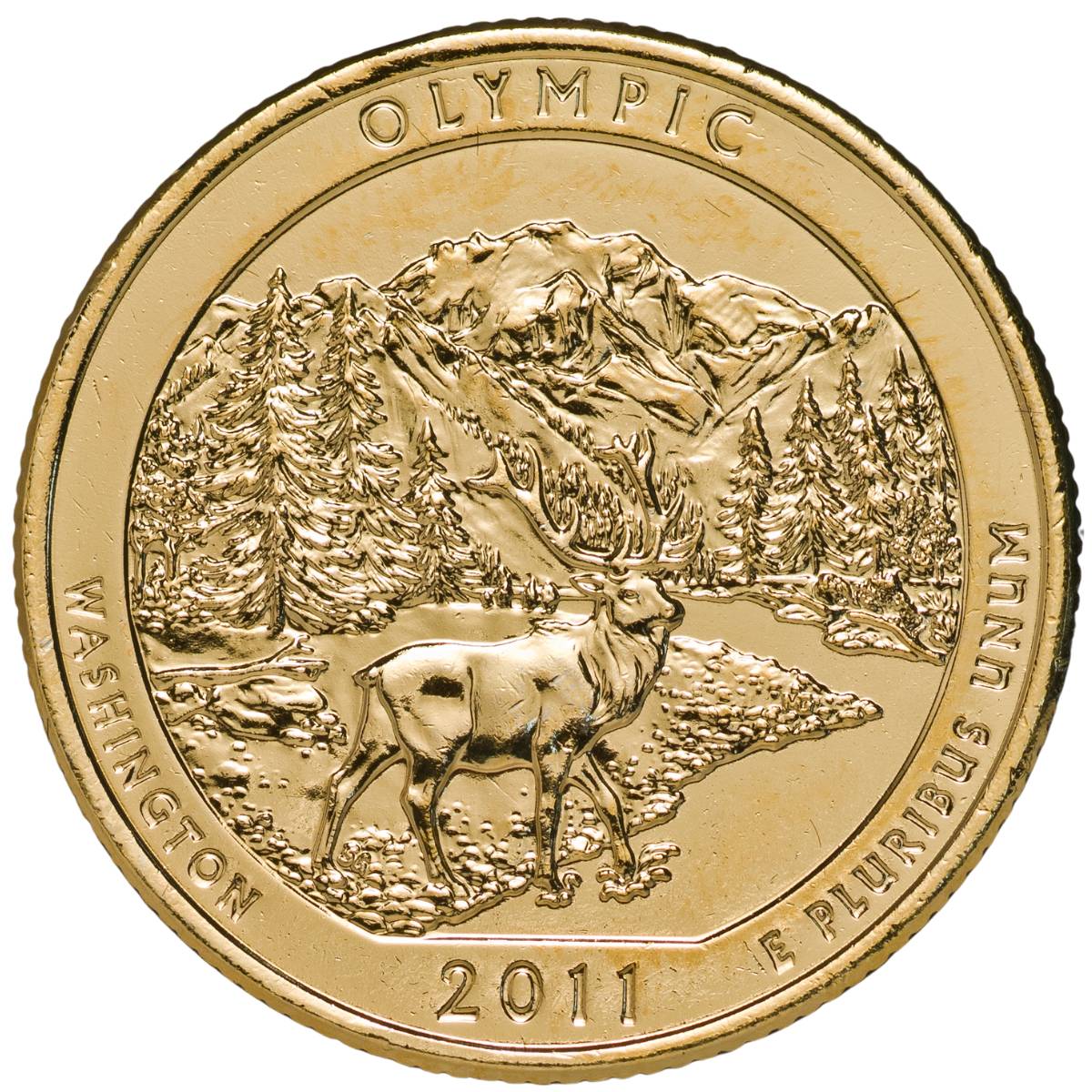 US National Parks 2011 Quarter Olympic Gold-plated Coin