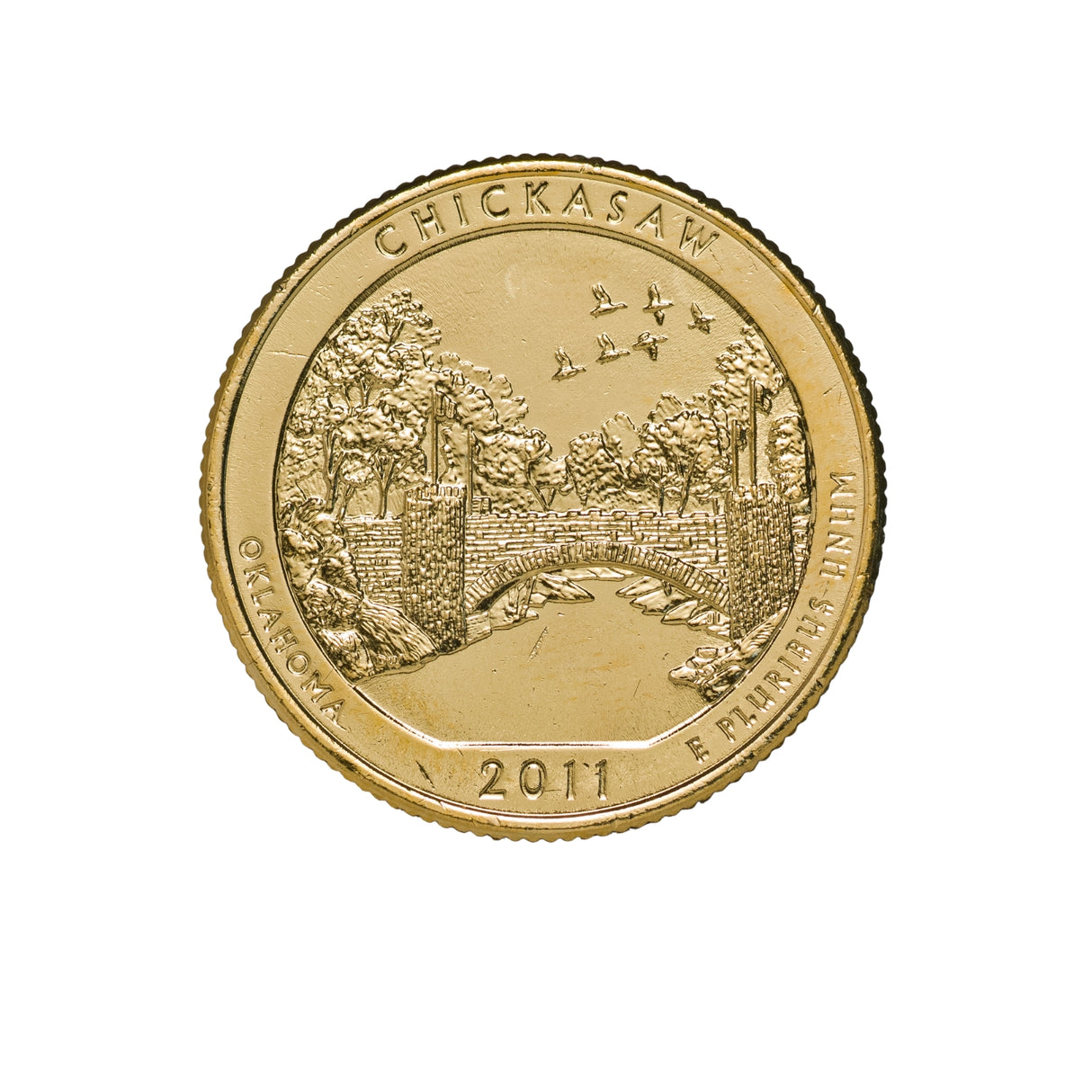 US National Parks 2011 Chickasaw Gold-plated Coin