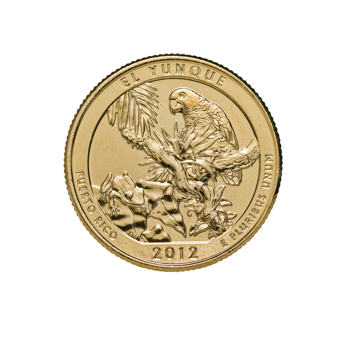 US National Parks 2012 El Yunque Gold-plated Coin
