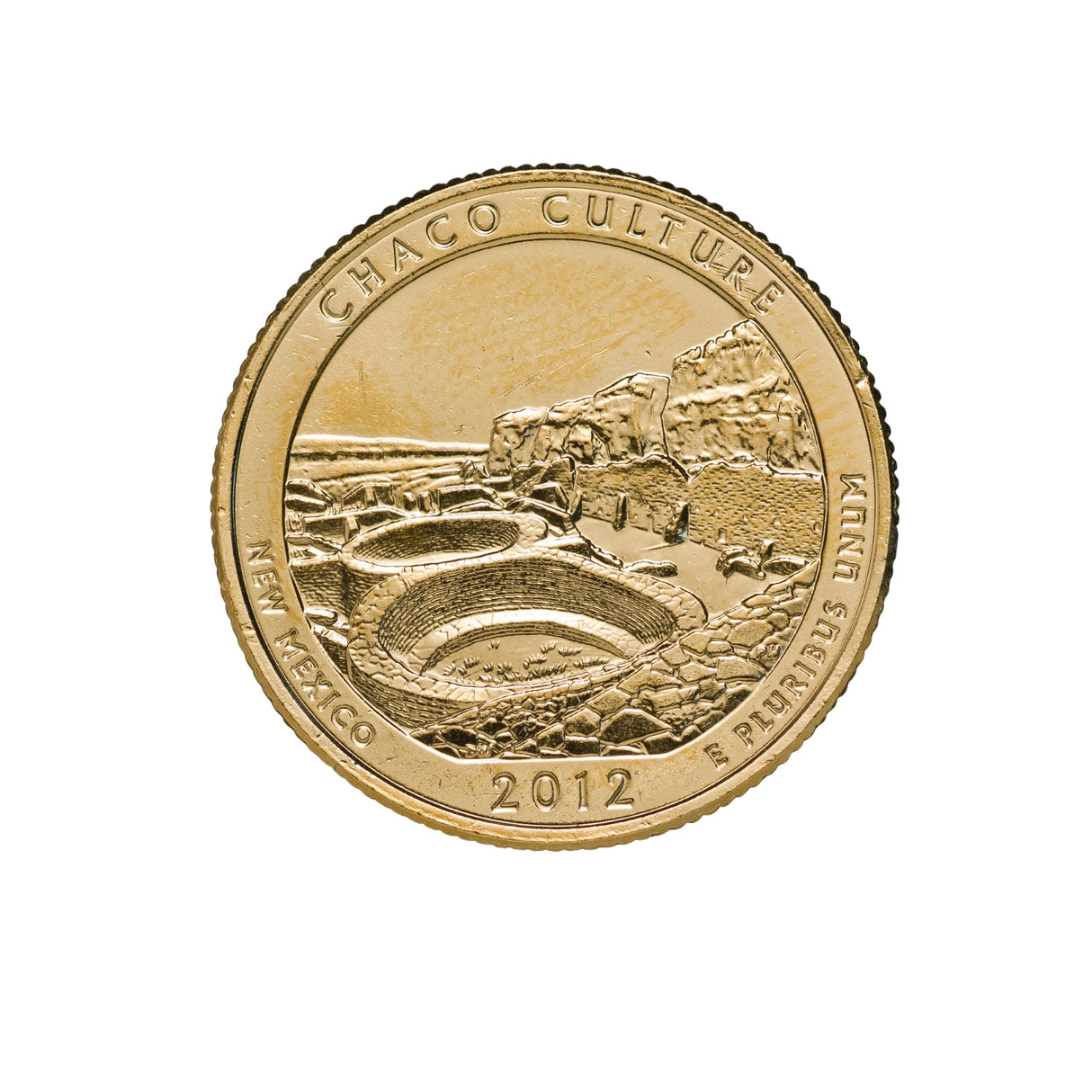 US National Parks 2012 Chaco Culture Gold-plated Coin
