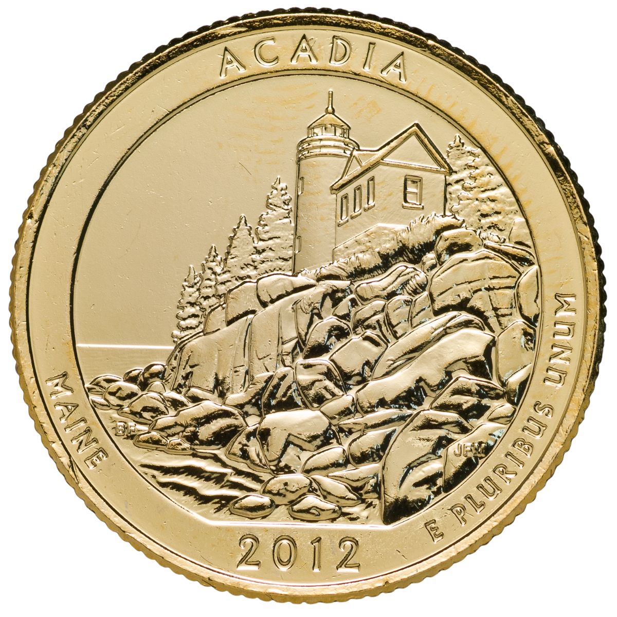 US National Parks 2012 Acadia Gold-plated Coin
