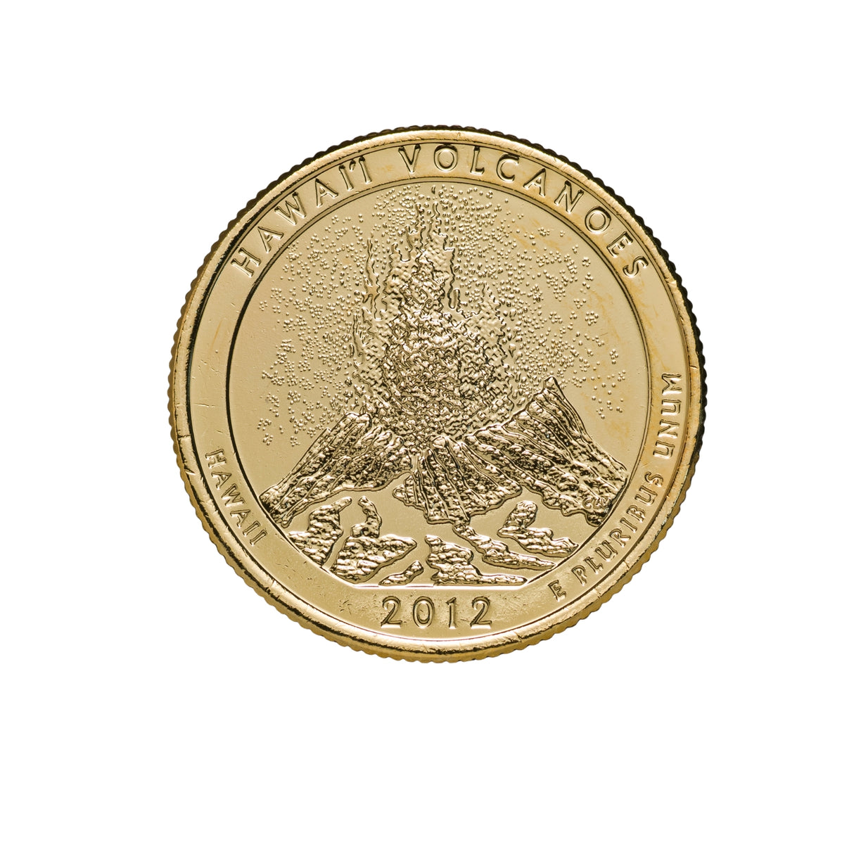 US National Parks 2012 Hawaii Volcanoes Gold-plated Coin