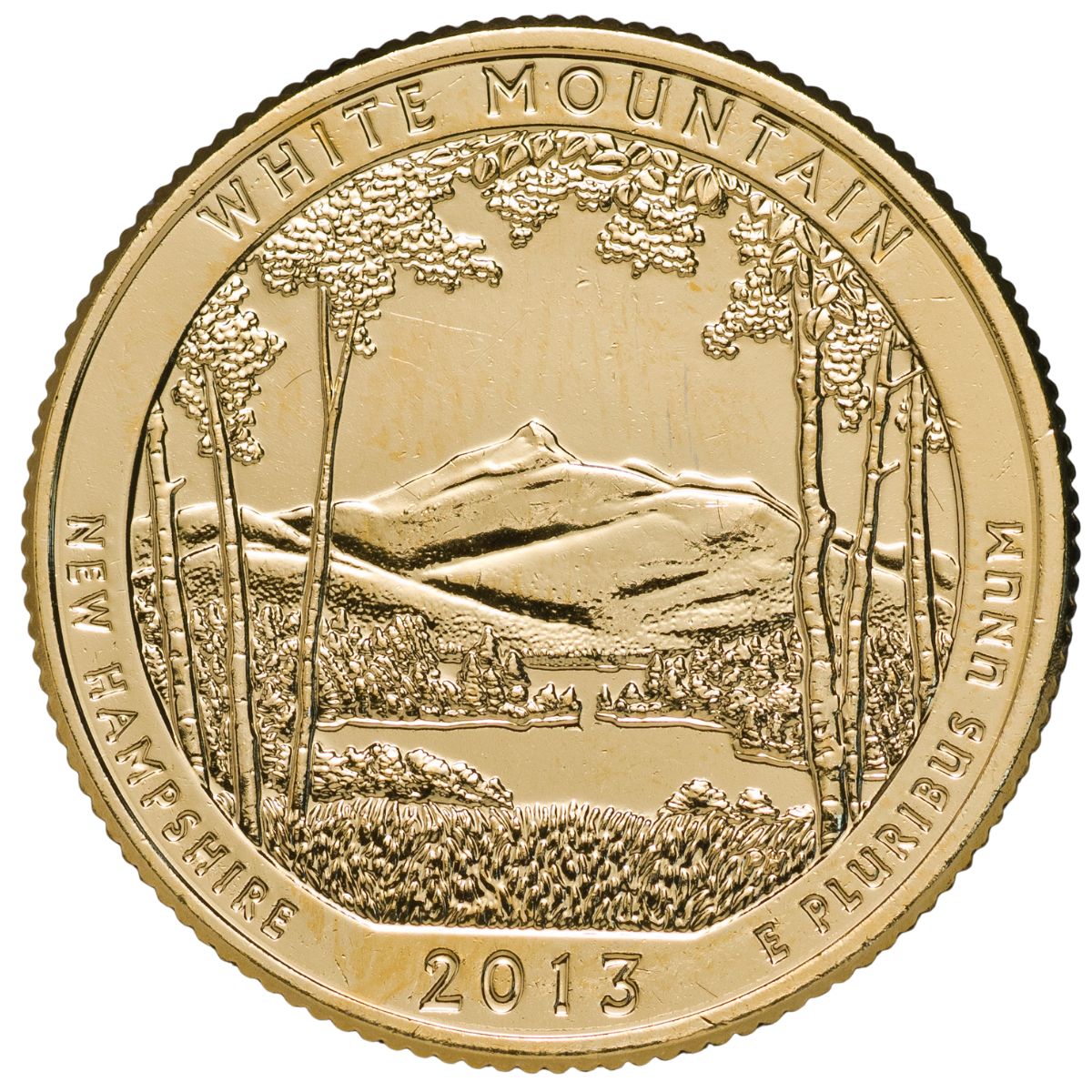 US National Parks 2013 White Mountain Gold-plated Coin