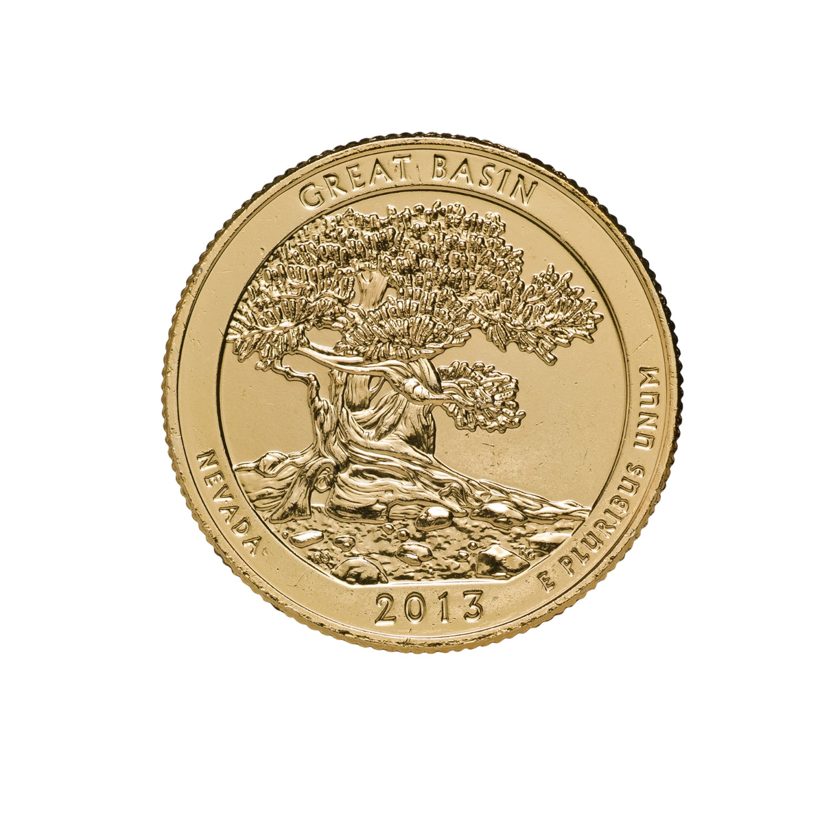 US National Parks 2013 Great Basin Gold-plated Coin