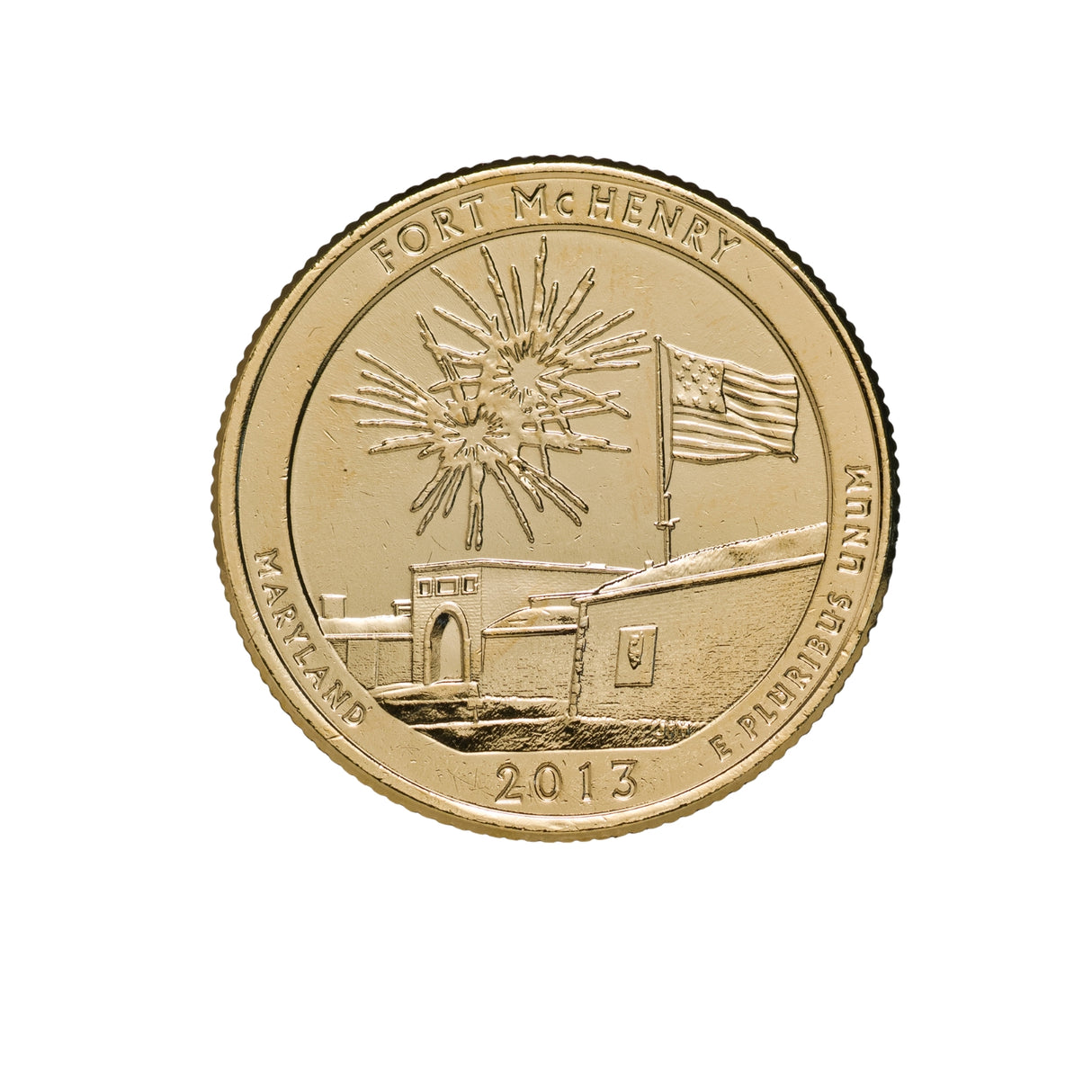 US National Parks 2013 Fort McHenry Gold-plated Coin