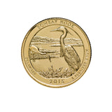 US National Parks 2015 Bombay Hook Gold-plated Coin