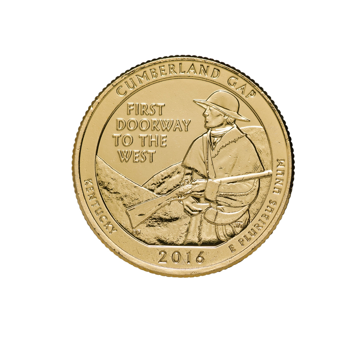 US National Parks 2016 Cumberland Gap Gold-plated Coin