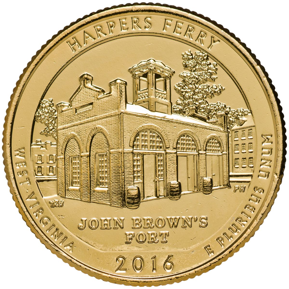 US National Parks 2016 Harpers Ferry Gold-plated Coin