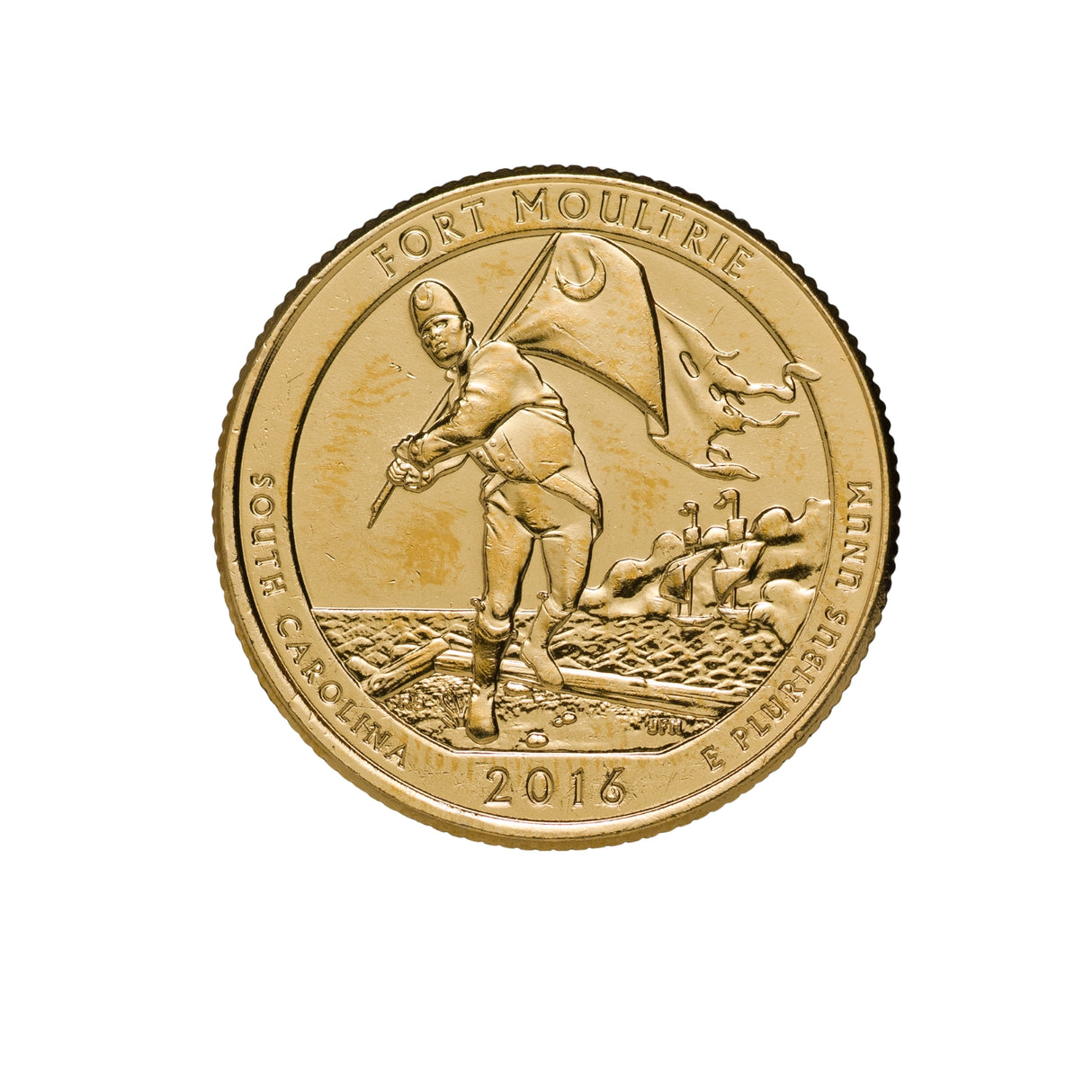 US National Parks 2016 Fort Moultrie Gold-plated Coin