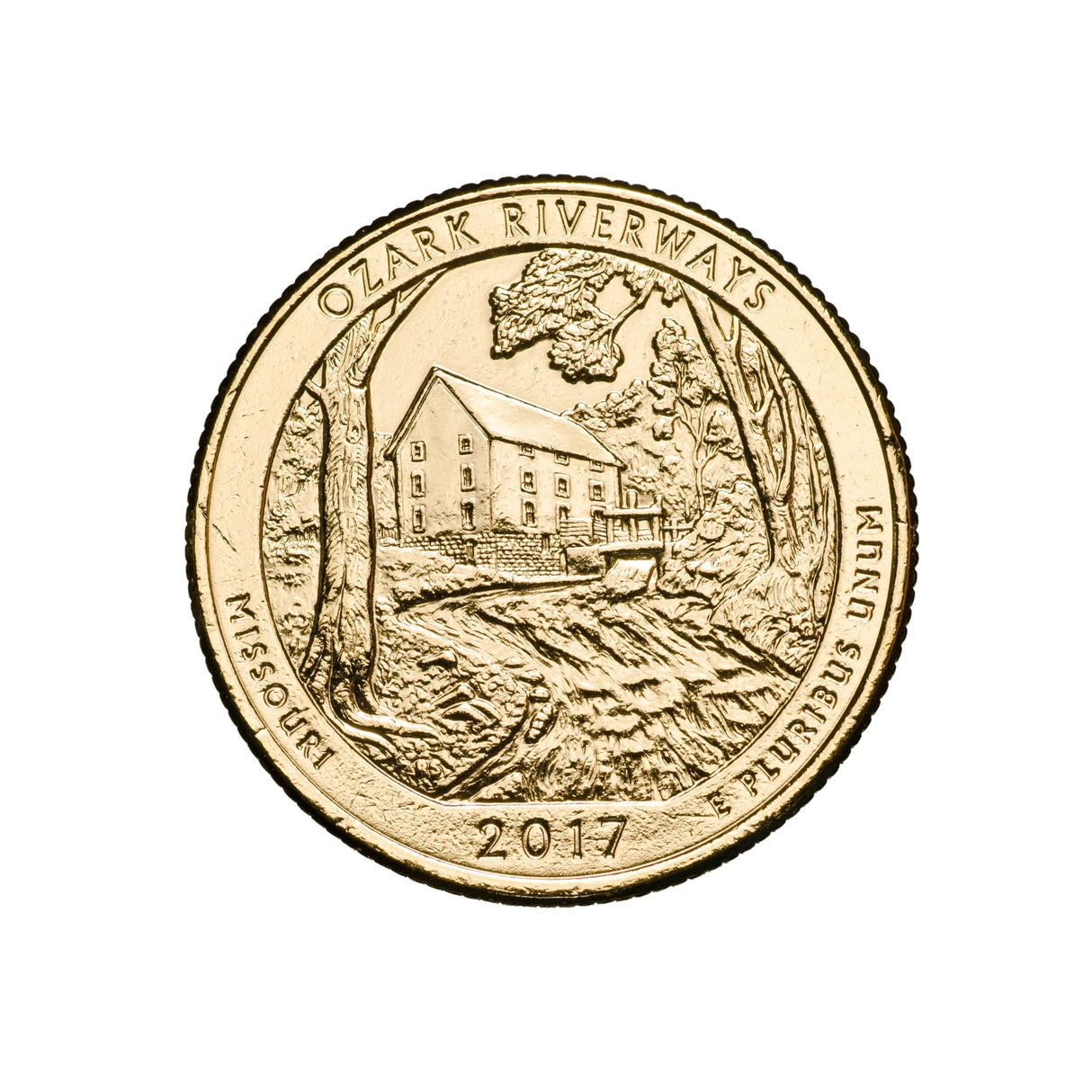 US National Parks 2017 Ozark Riverways Gold-plated Coin