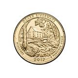 US National Parks 2017 Ozark Riverways Gold-plated Coin