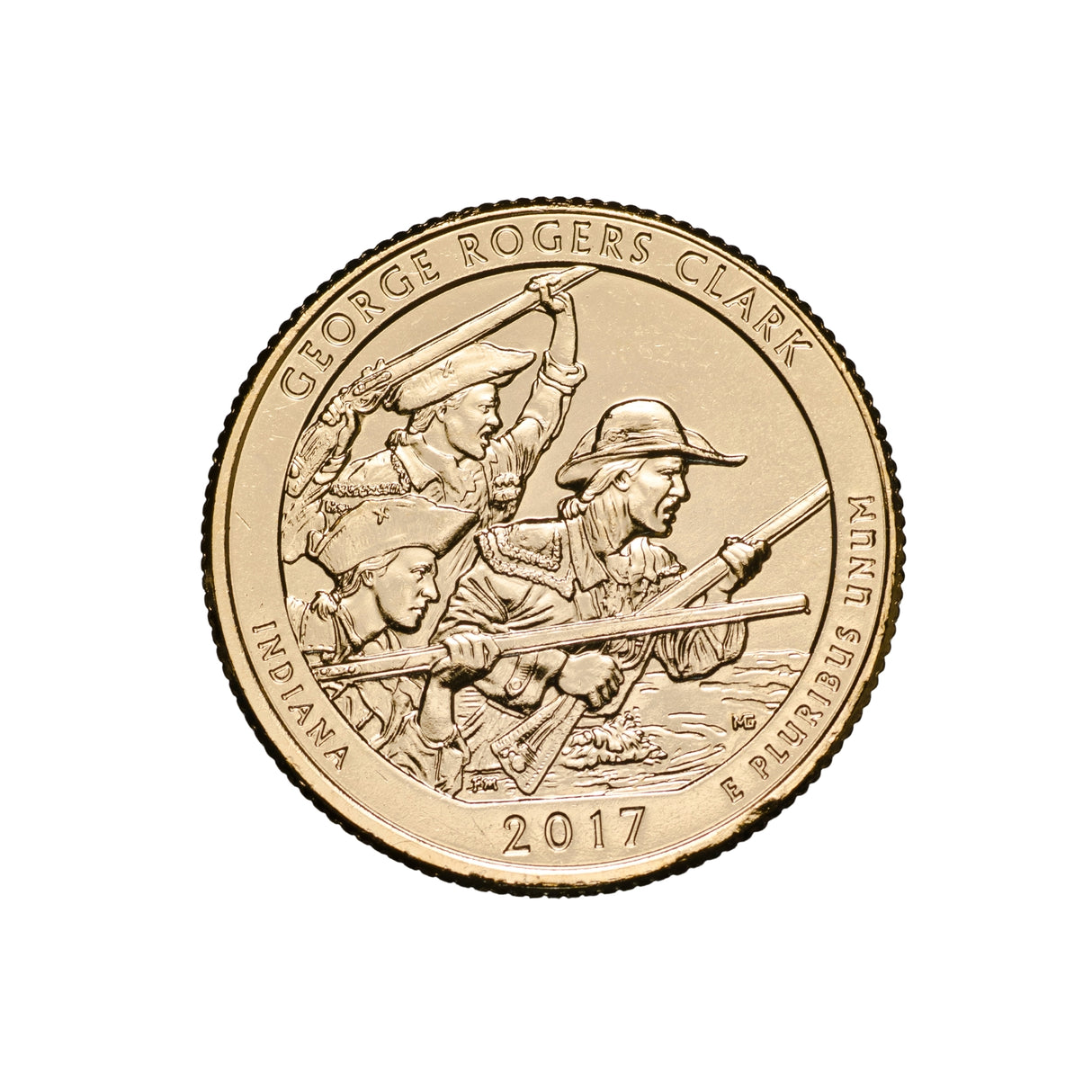 US National Parks 2017 George Rogers Clark Gold-plated Coin